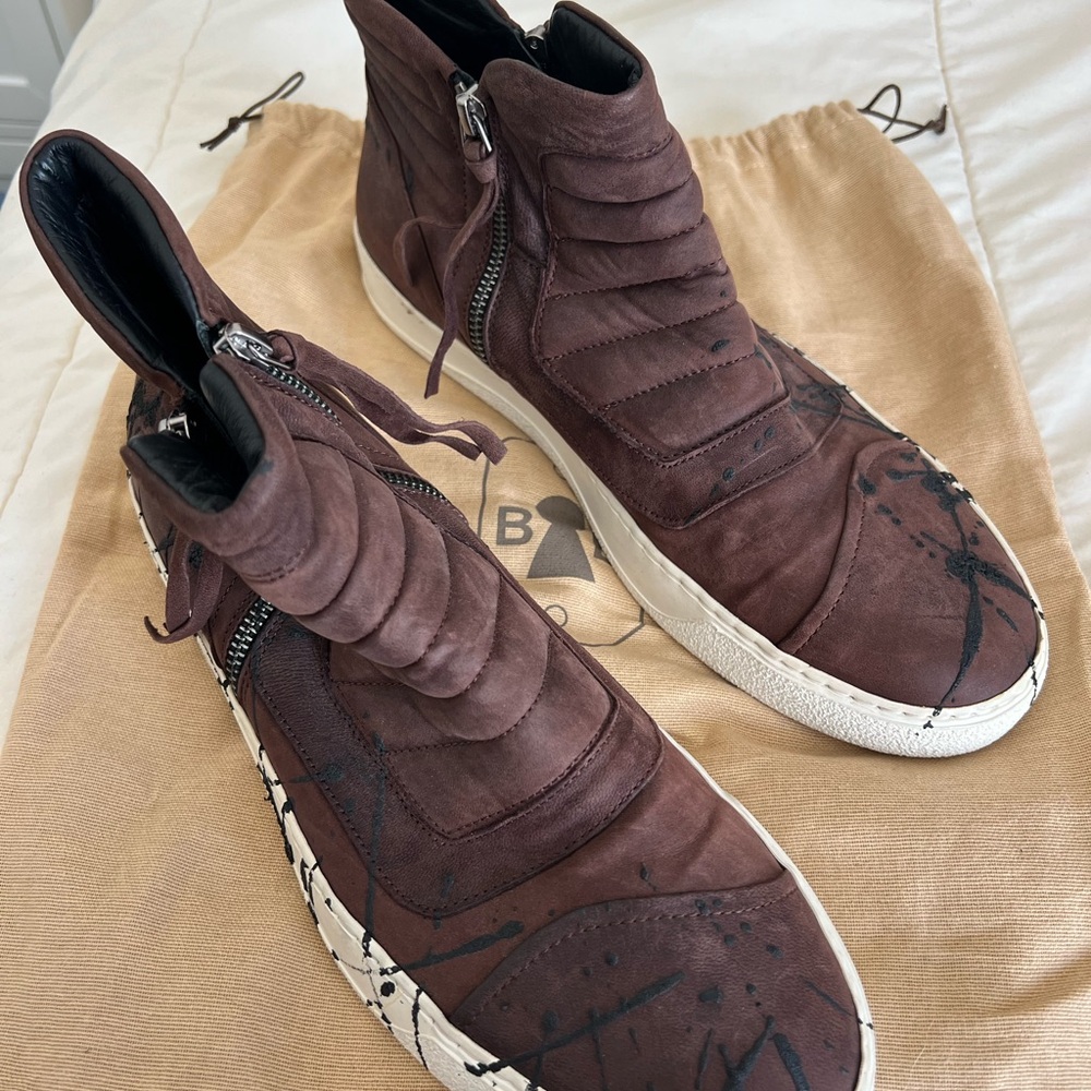 Brown Suede High-Top Men's Sneakers